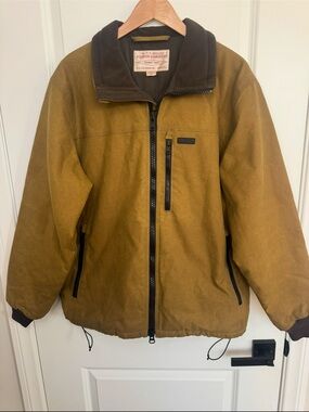 Filson Tin Cloth Waxed Primaloft Insulted Brown Canvas Work Jacket Medium